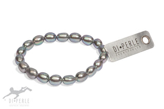 Armband Süßwasserzuchtperlen grau 8-9mm