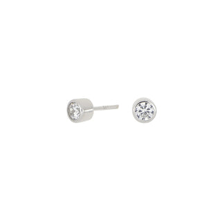 Ohrstecker 925/- rh Zirkonia 4mm Zarge